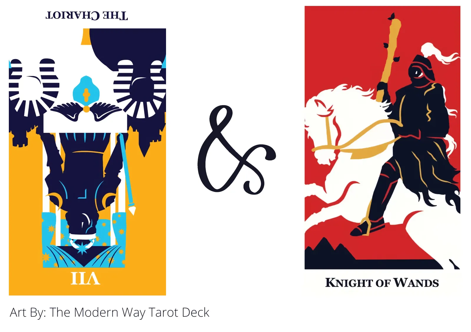 the chariot reversed and knight of wands tarot cards together