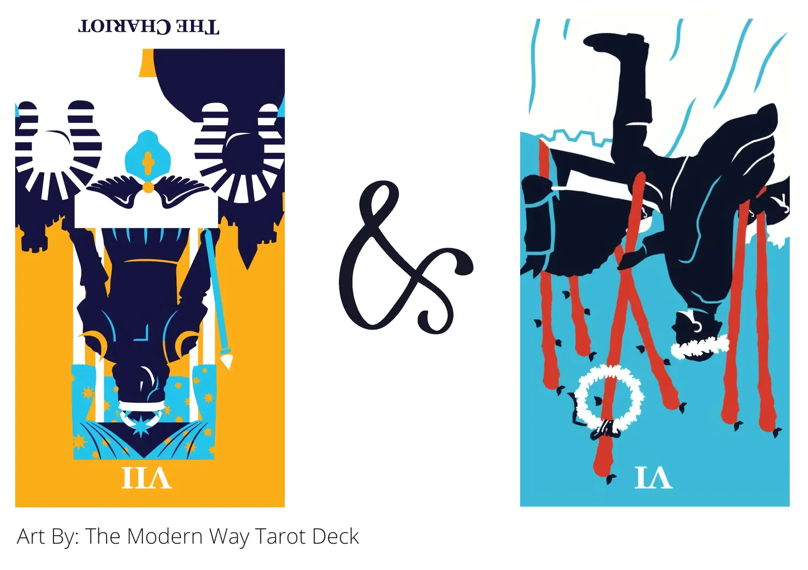 the chariot reversed and six of wands reversed tarot cards together