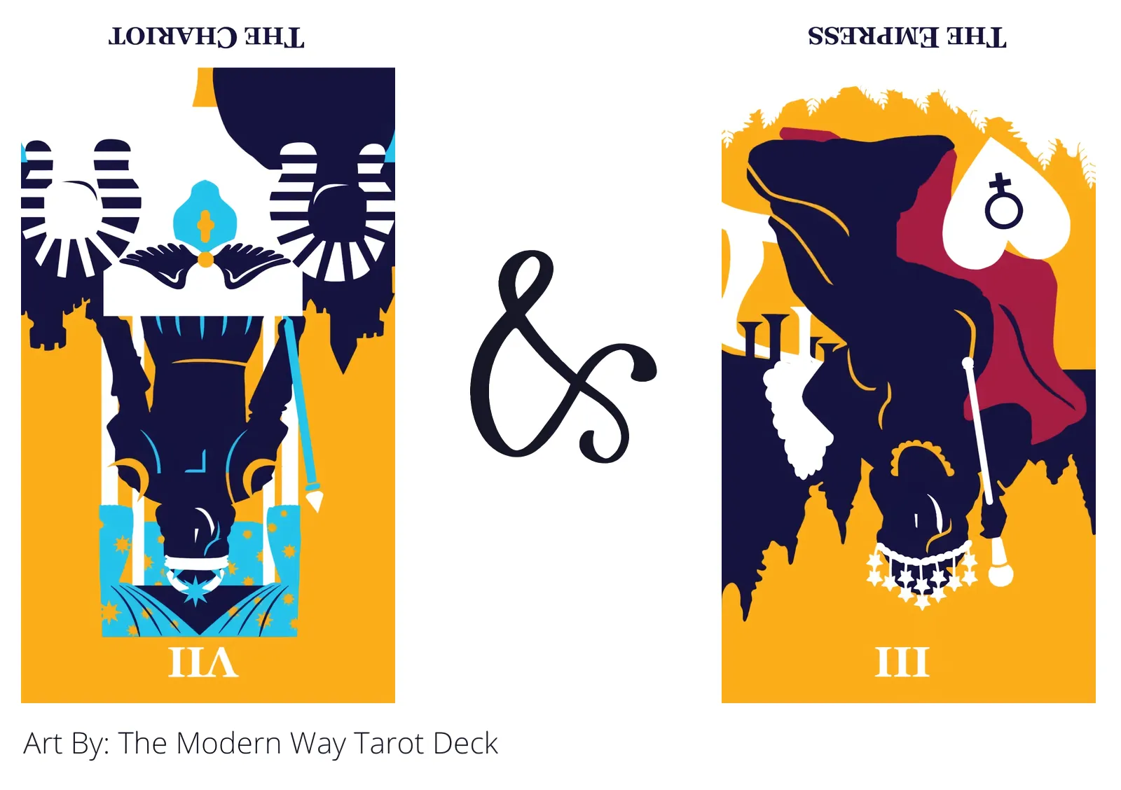 the chariot reversed and the empress reversed tarot cards together