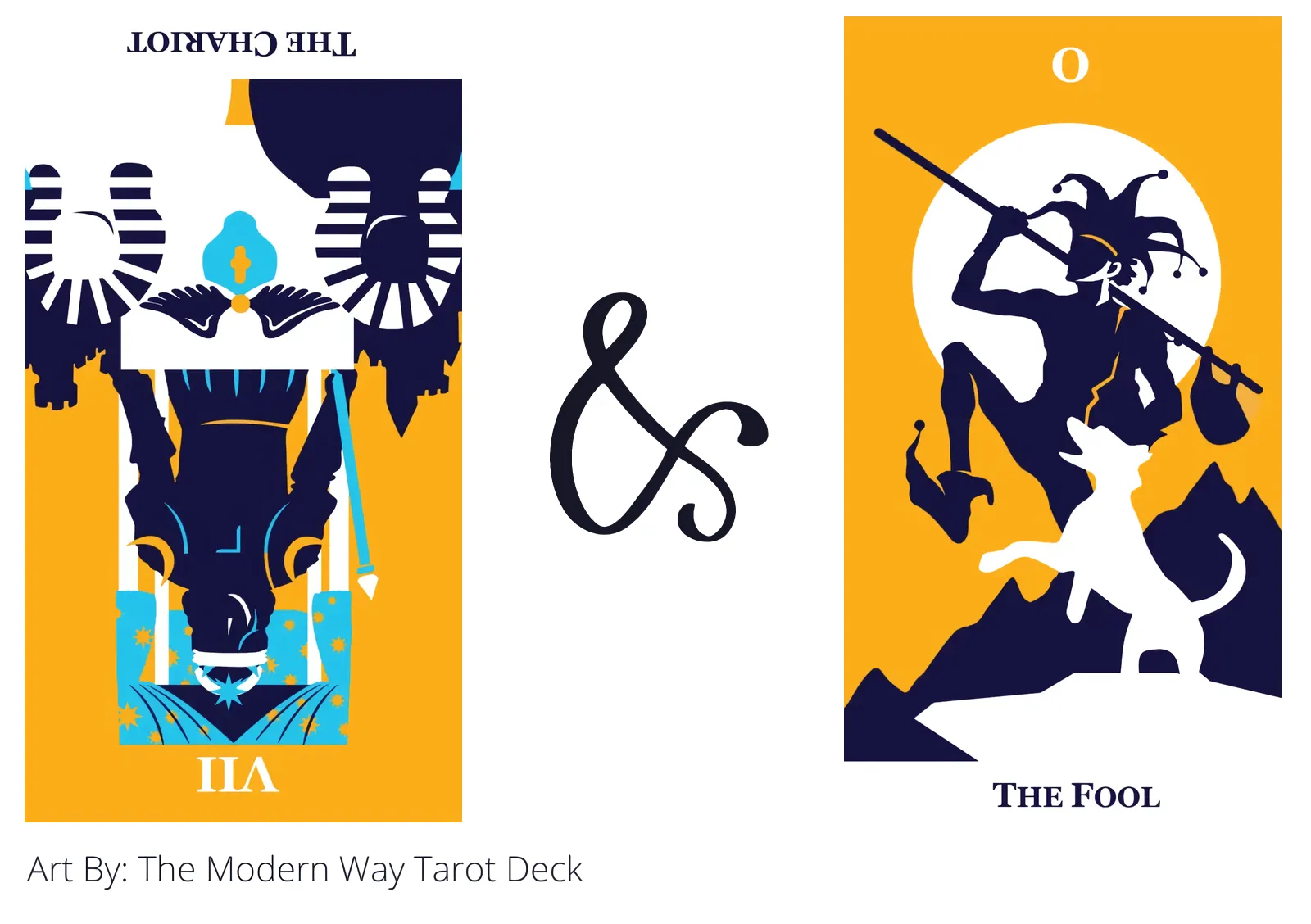 the chariot reversed and the fool tarot cards together