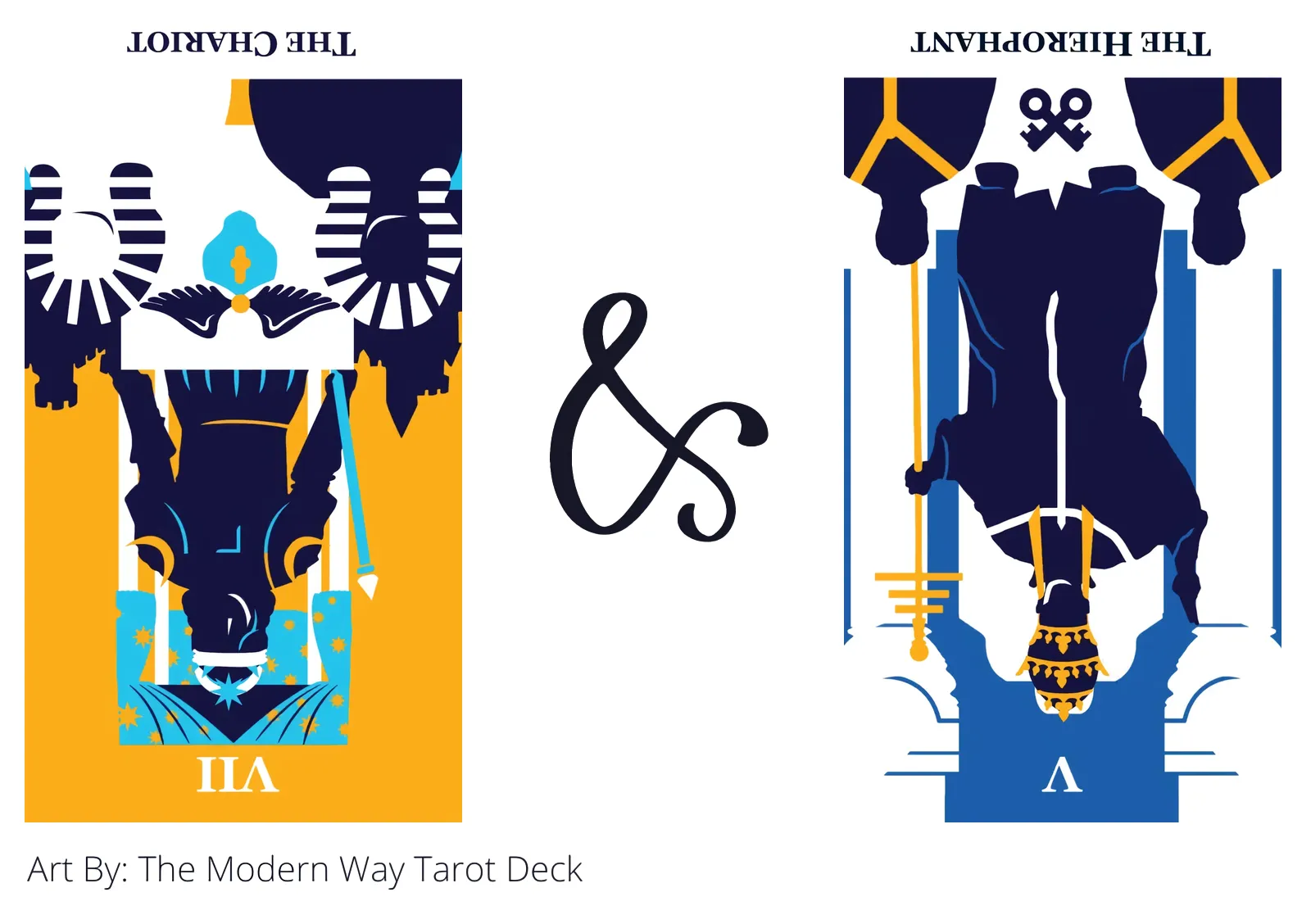 the chariot reversed and the hierophant reversed tarot cards together