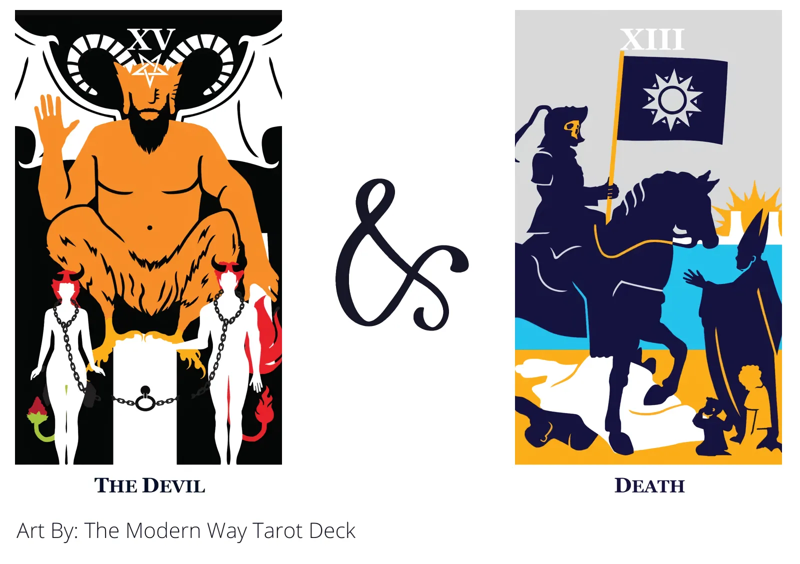 the devil and death tarot cards together
