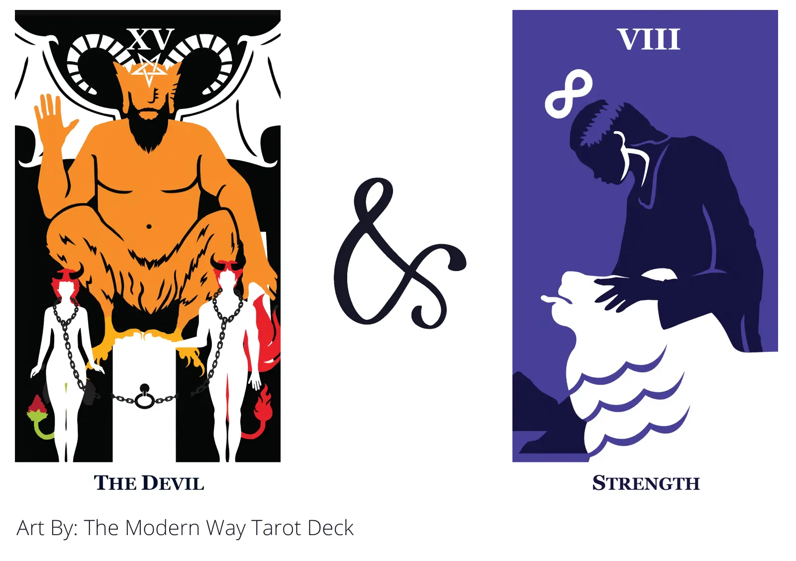 the devil and strength tarot cards together