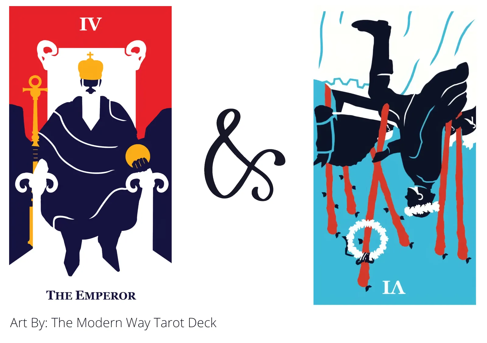 the emperor and six of wands reversed tarot cards together