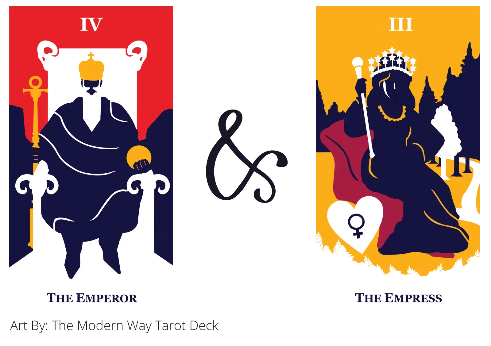 the emperor and the empress tarot cards together