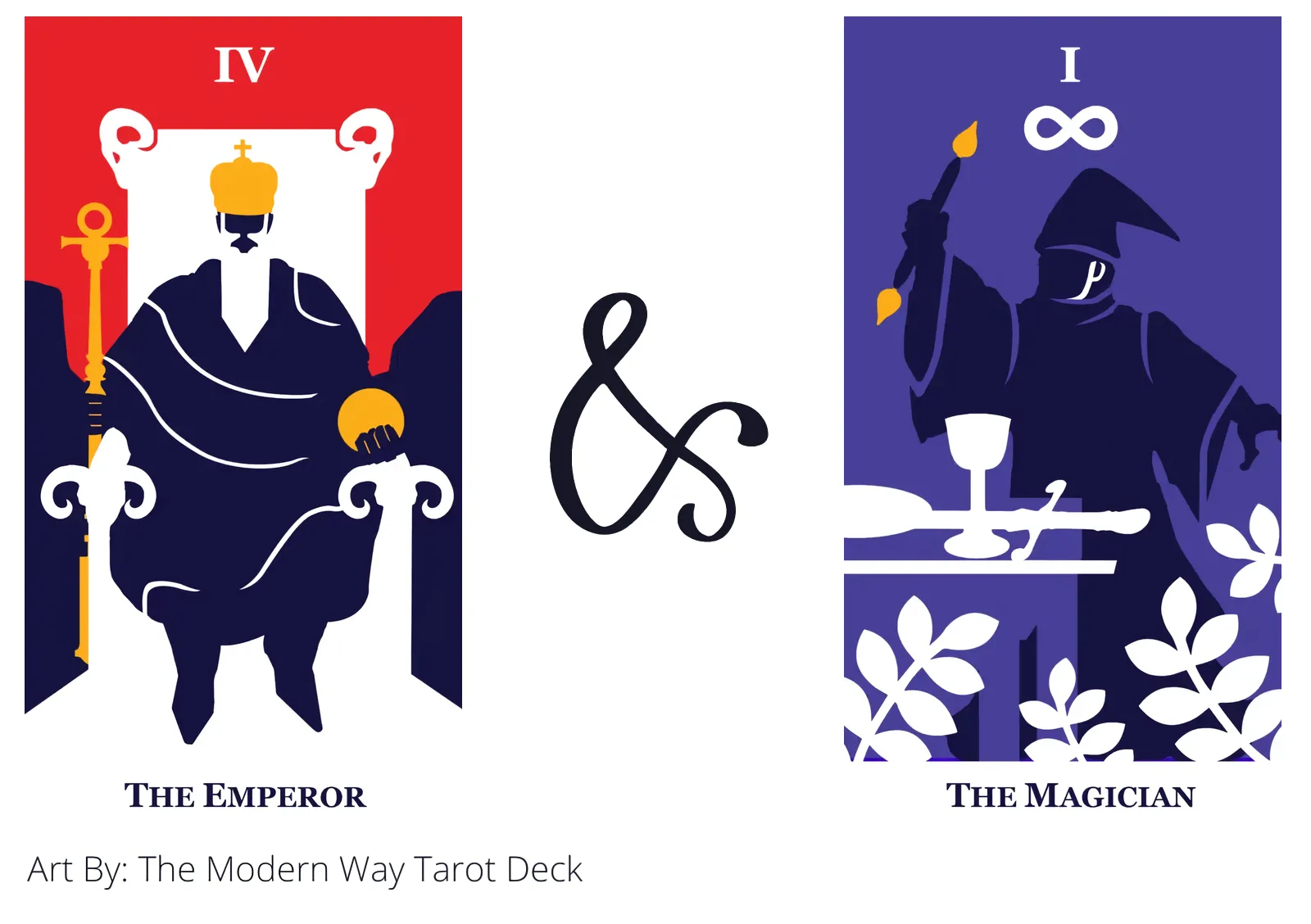 the emperor and the magician tarot cards together
