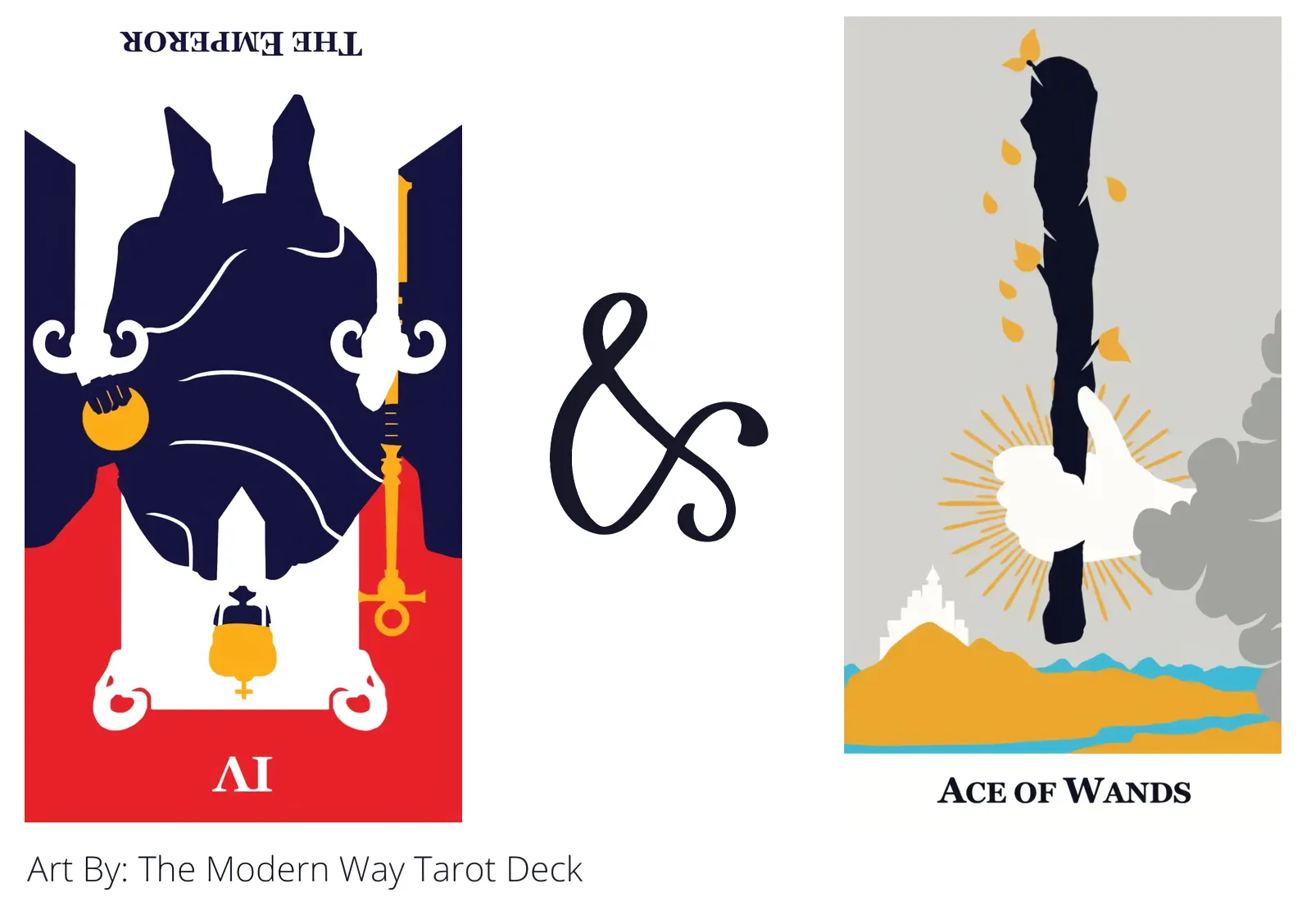 the emperor reversed and ace of wands tarot cards together