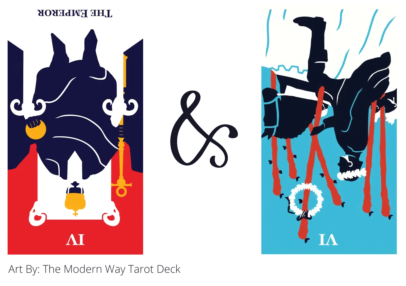 the emperor reversed and six of wands reversed tarot cards together