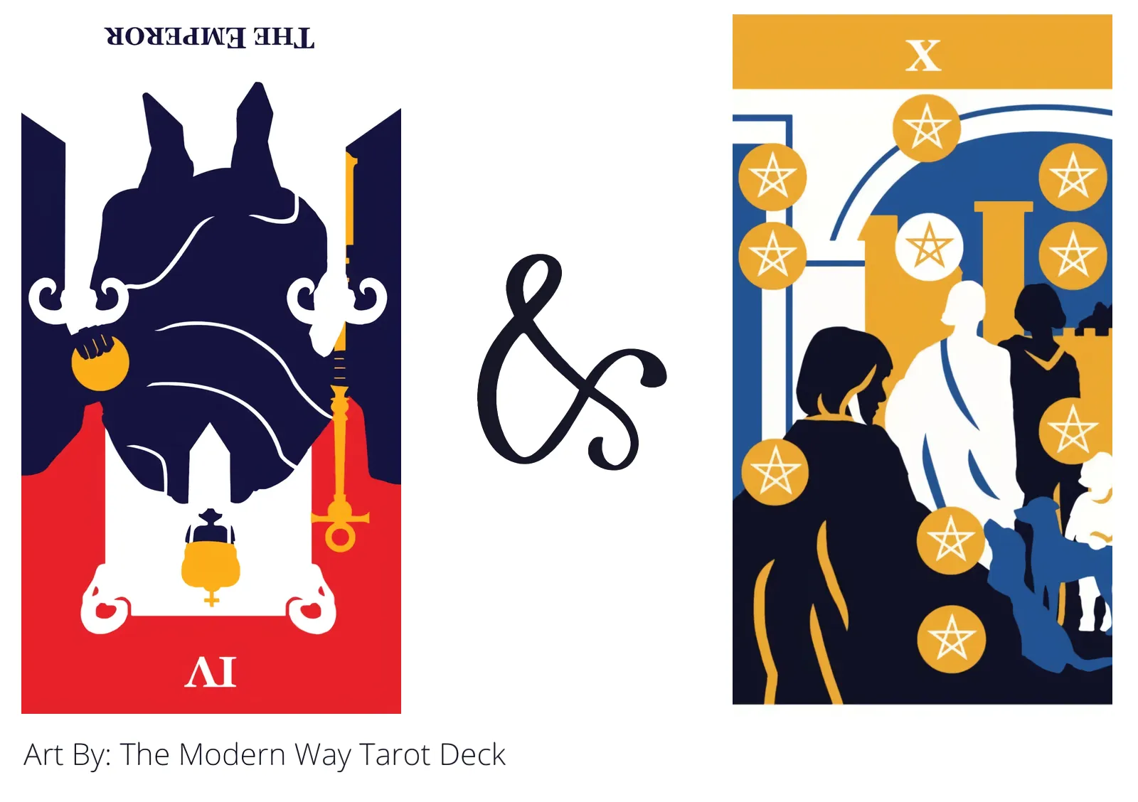 the emperor reversed and ten of pentacles tarot cards together
