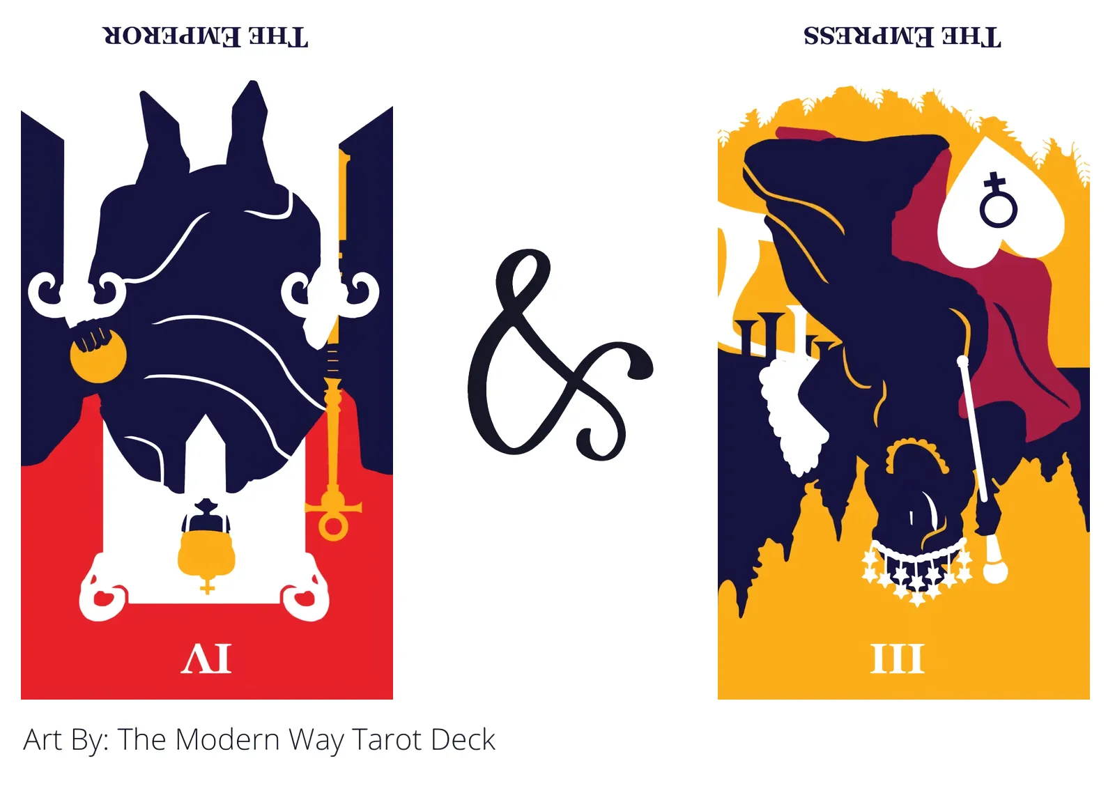 the emperor reversed and the empress reversed tarot cards together