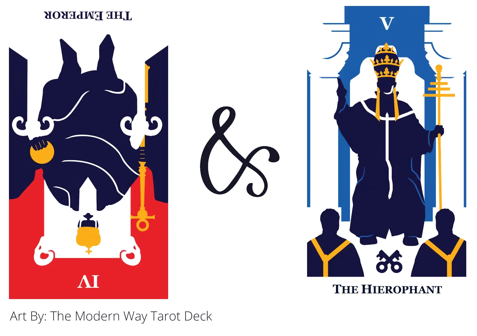 the emperor reversed and the hierophant tarot cards together