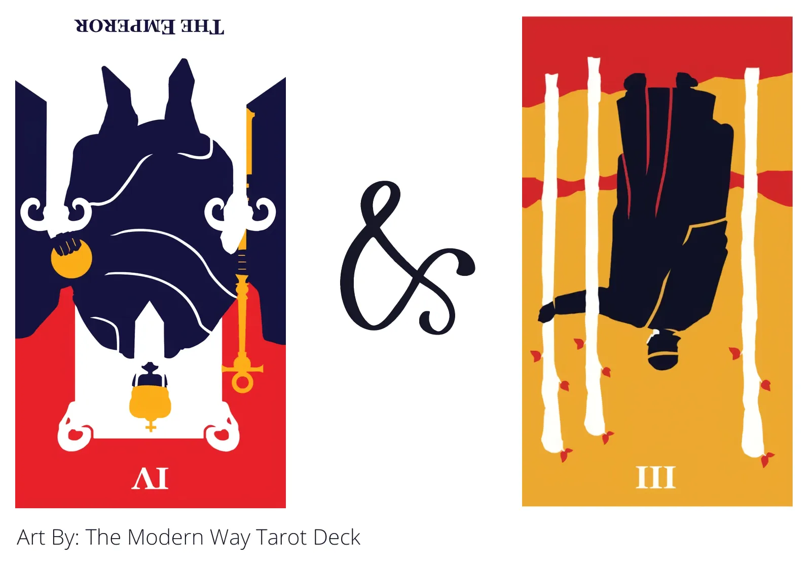 the emperor reversed and three of wands reversed tarot cards together