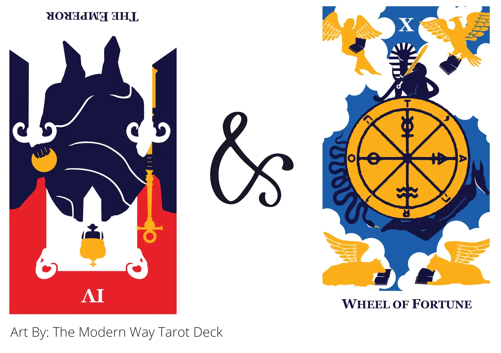 the emperor reversed and wheel of fortune tarot cards together
