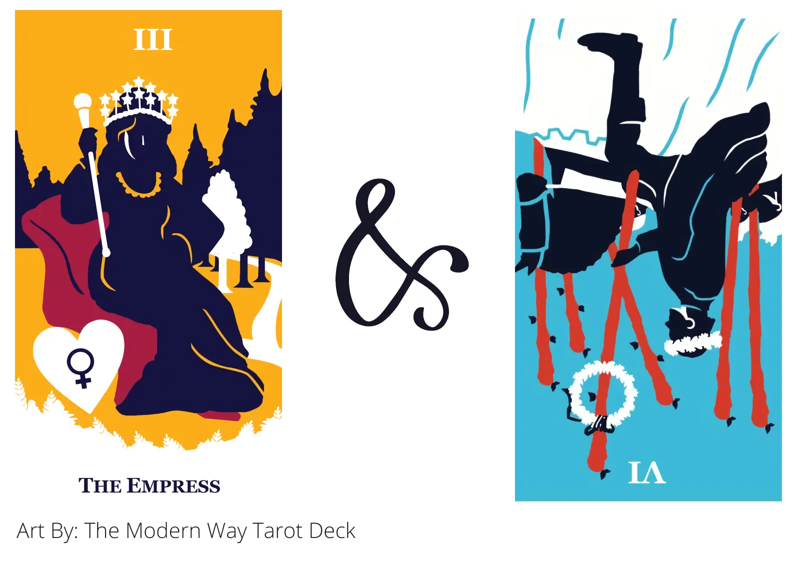 the empress and six of wands reversed tarot cards together