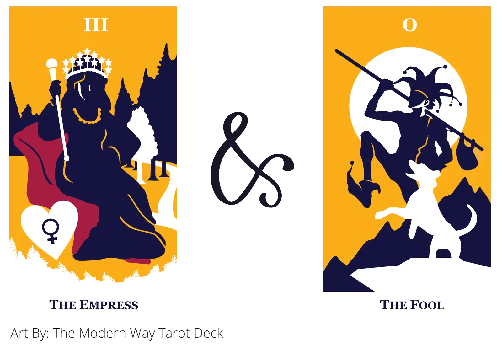 the empress and the fool tarot cards together