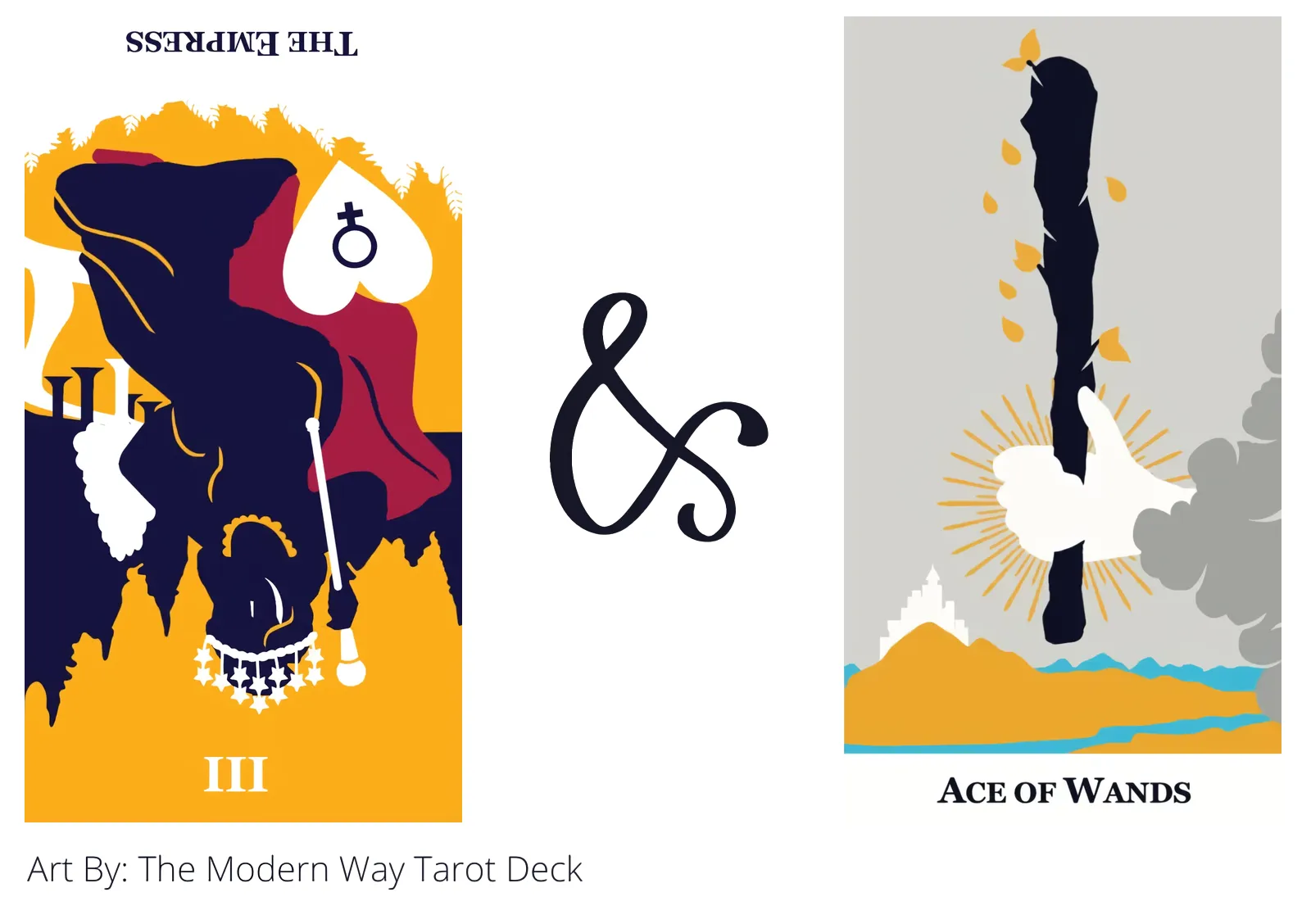 the empress reversed and ace of wands tarot cards together