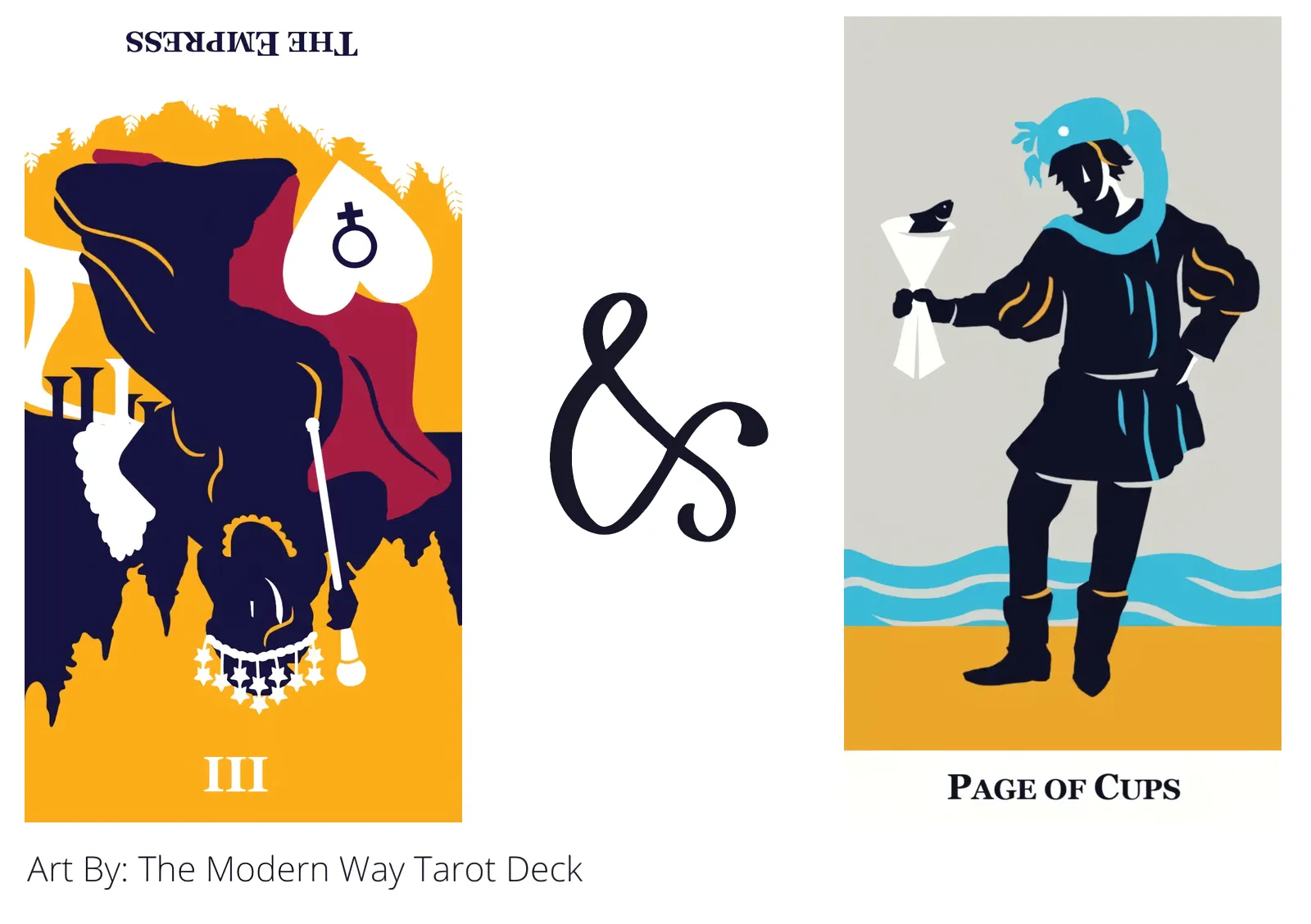 the empress reversed and page of cups tarot cards together