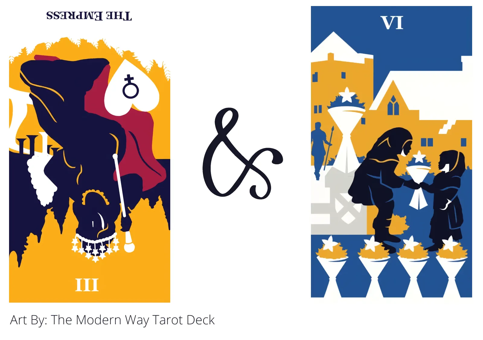 the empress reversed and six of cups tarot cards together