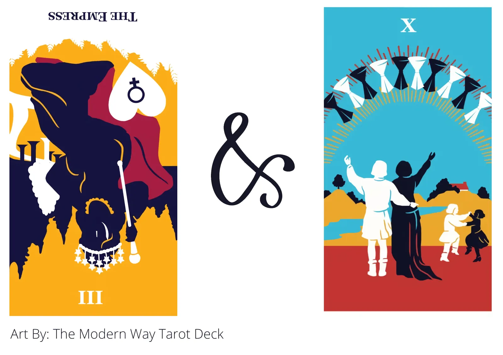 the empress reversed and ten of cups tarot cards together
