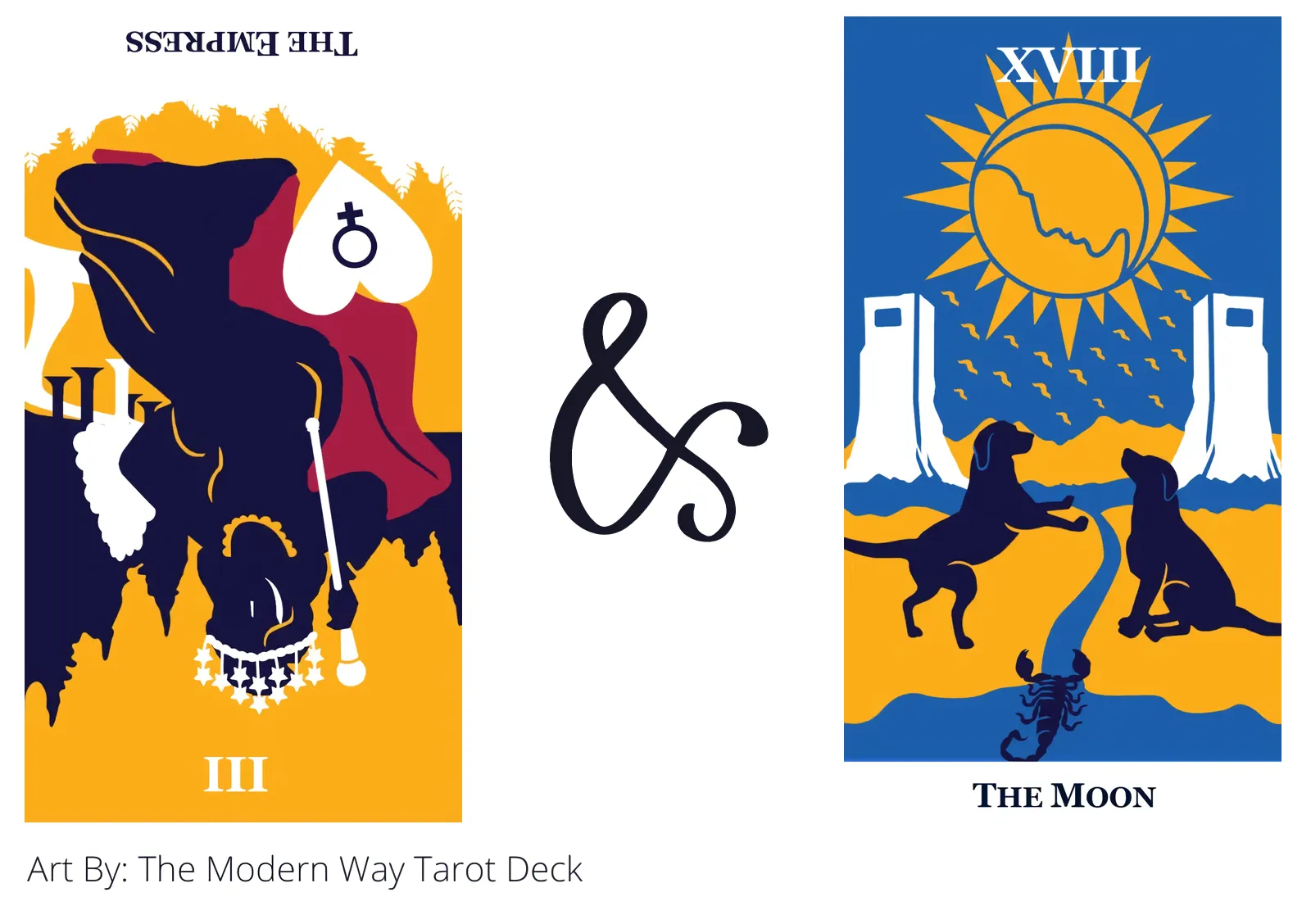 the empress reversed and the moon tarot cards together