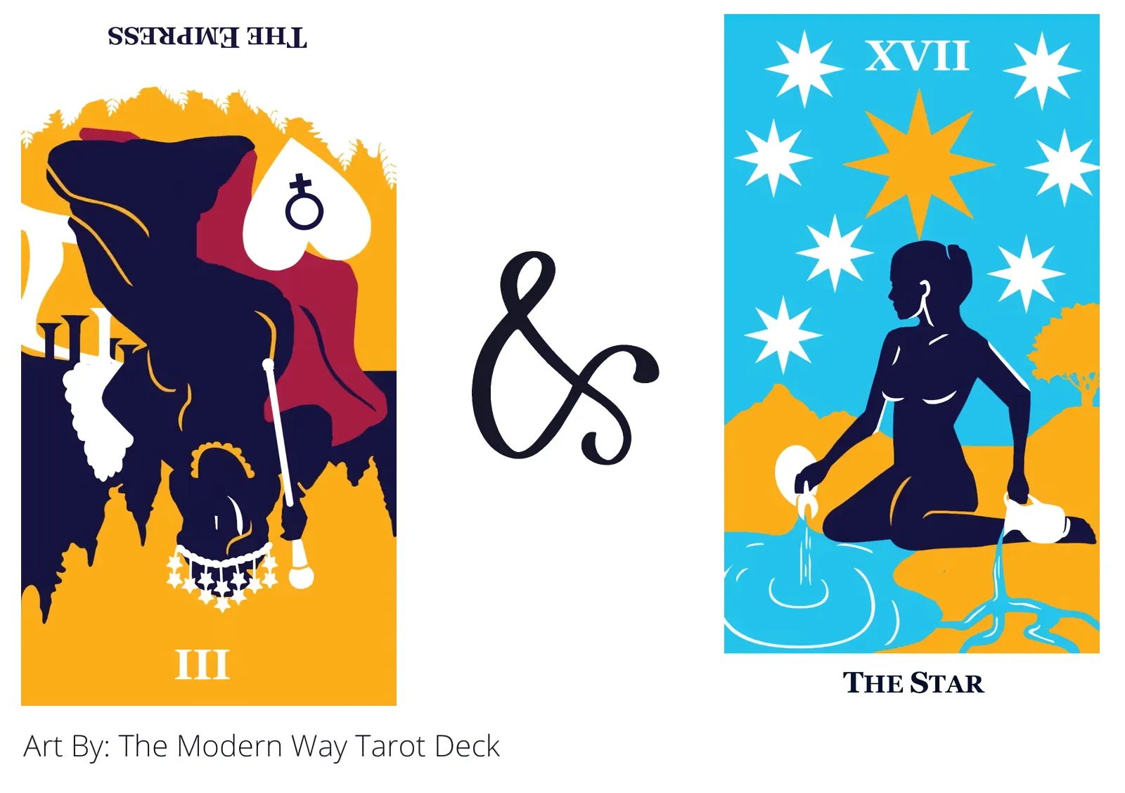 the empress reversed and the star tarot cards together