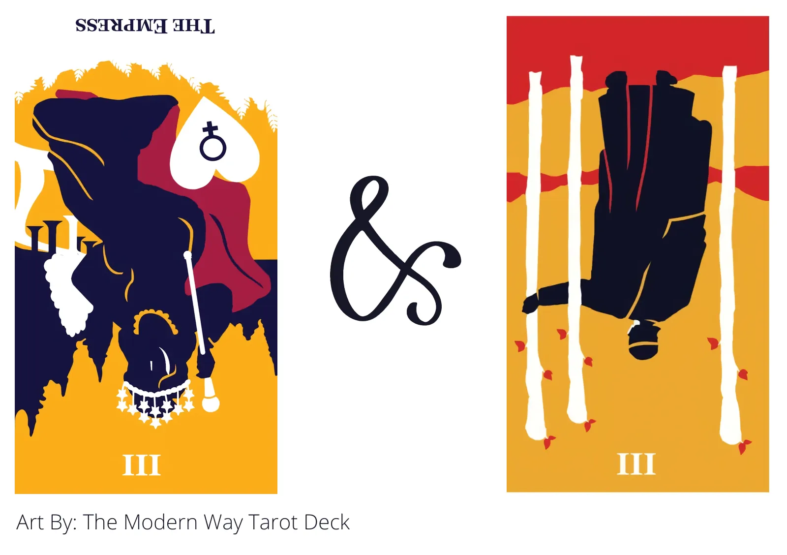 the empress reversed and three of wands reversed tarot cards together