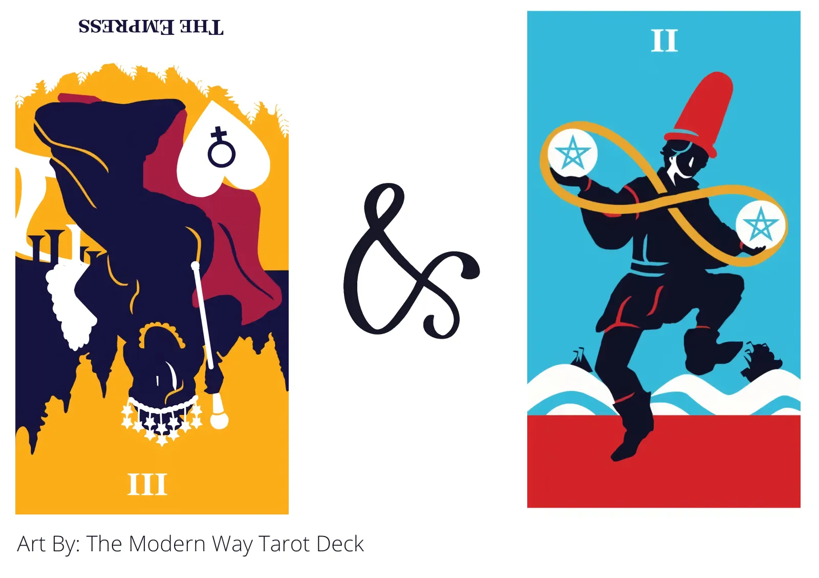 the empress reversed and two of pentacles tarot cards together