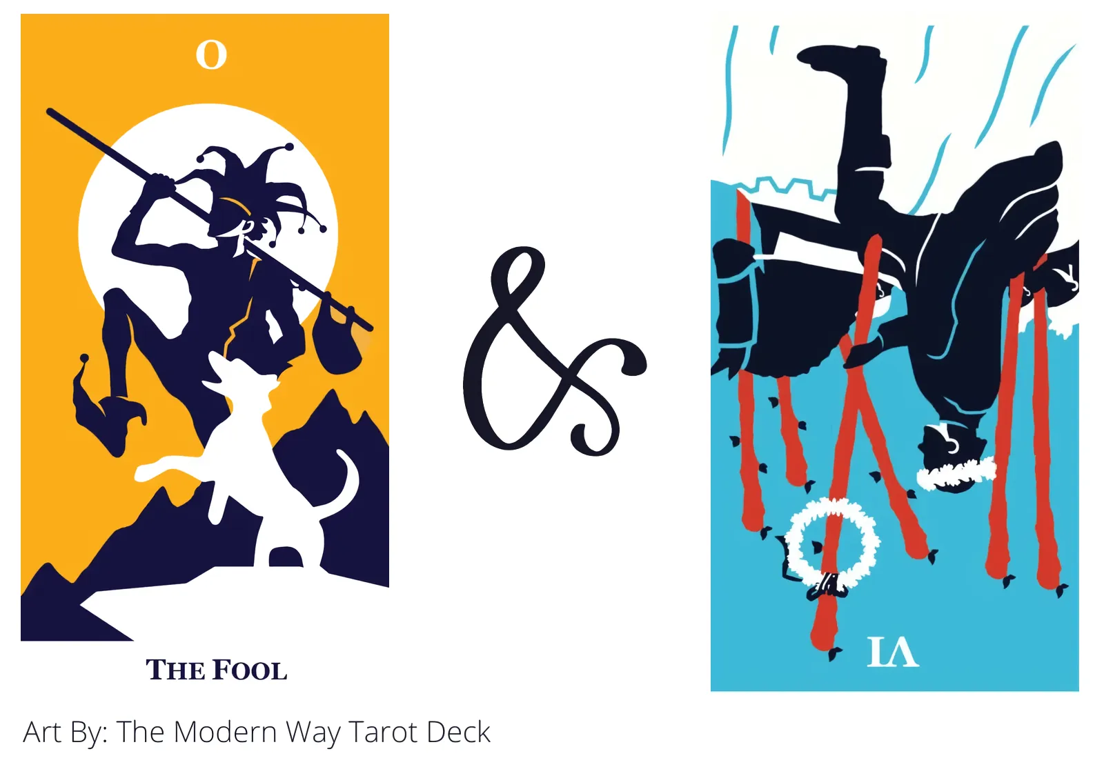 the fool and six of wands reversed tarot cards together
