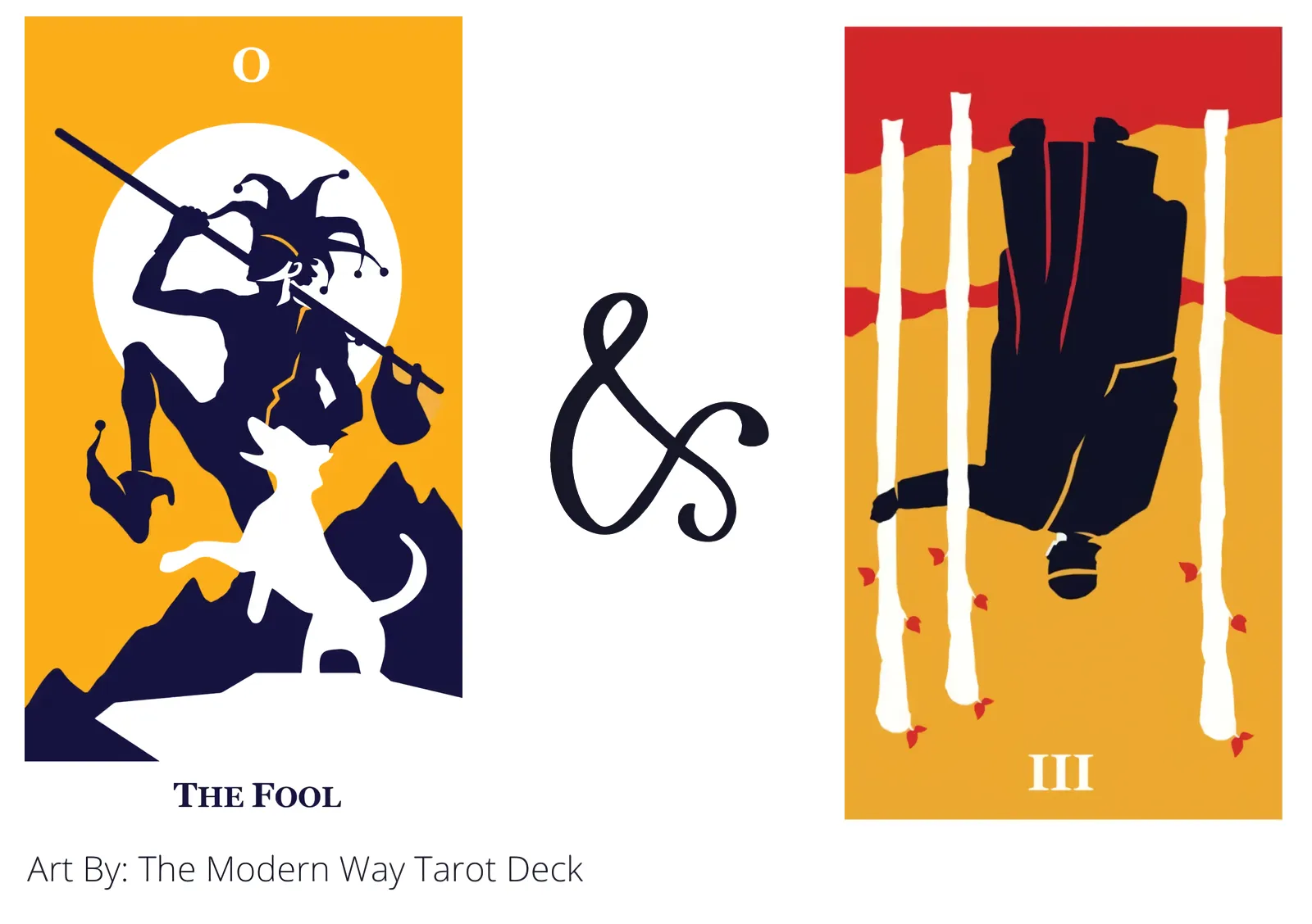 the fool and three of wands reversed tarot cards together