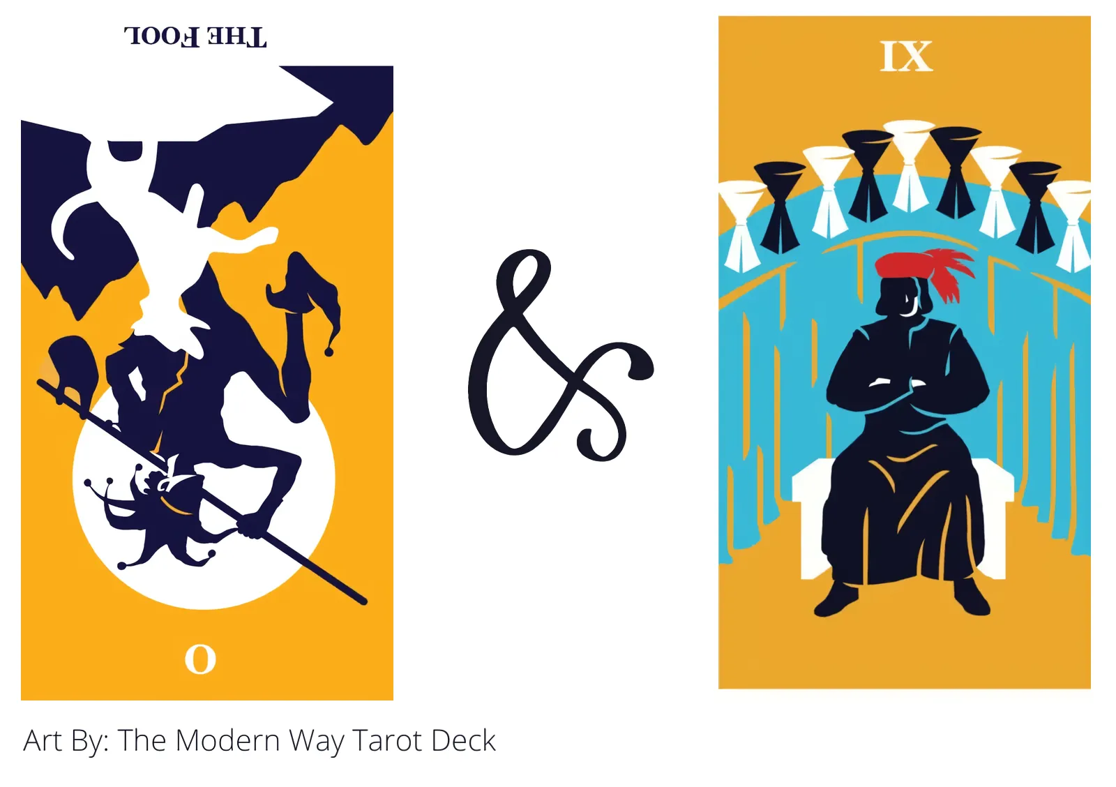 the fool reversed and nine of cups tarot cards together