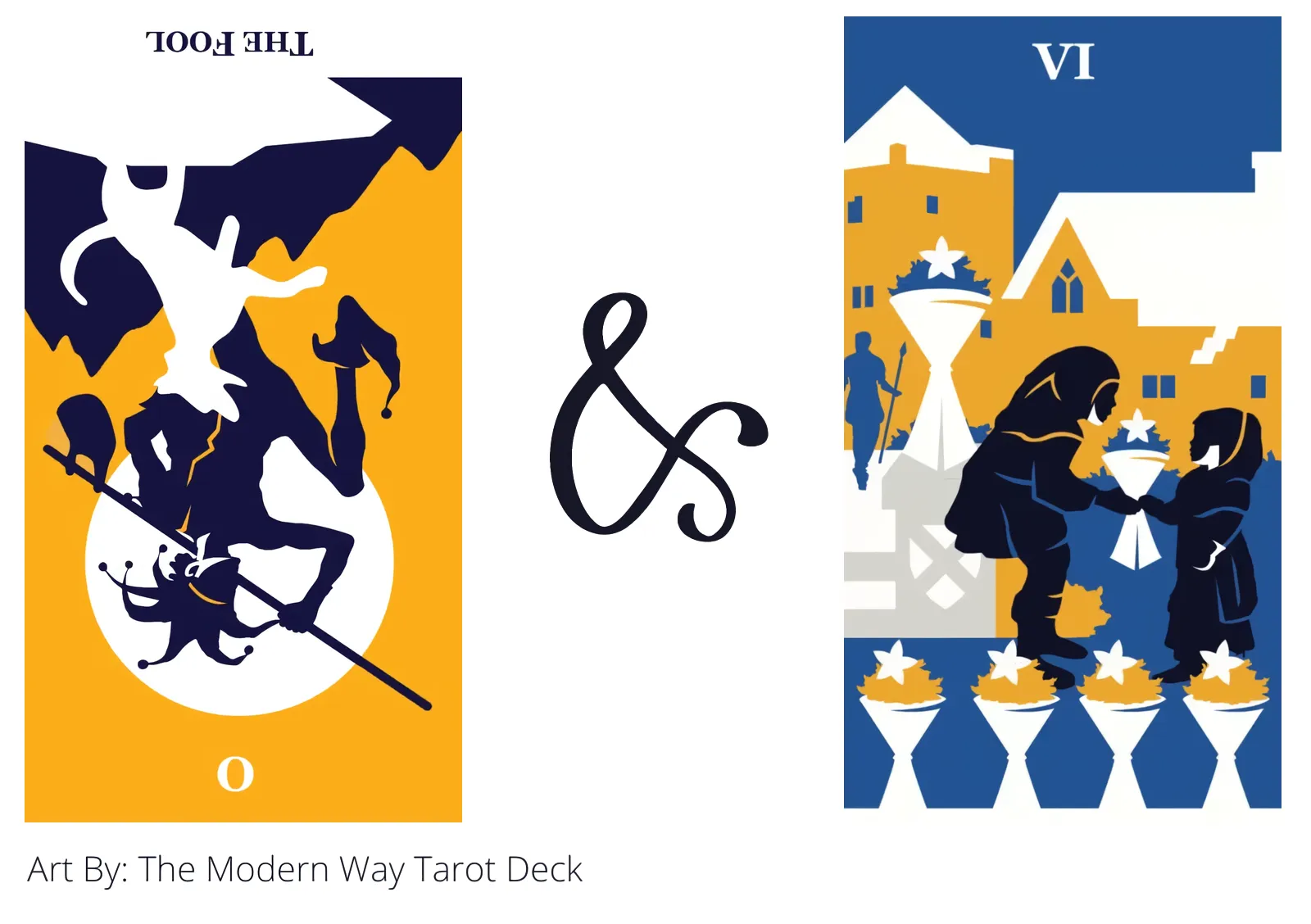 the fool reversed and six of cups tarot cards together