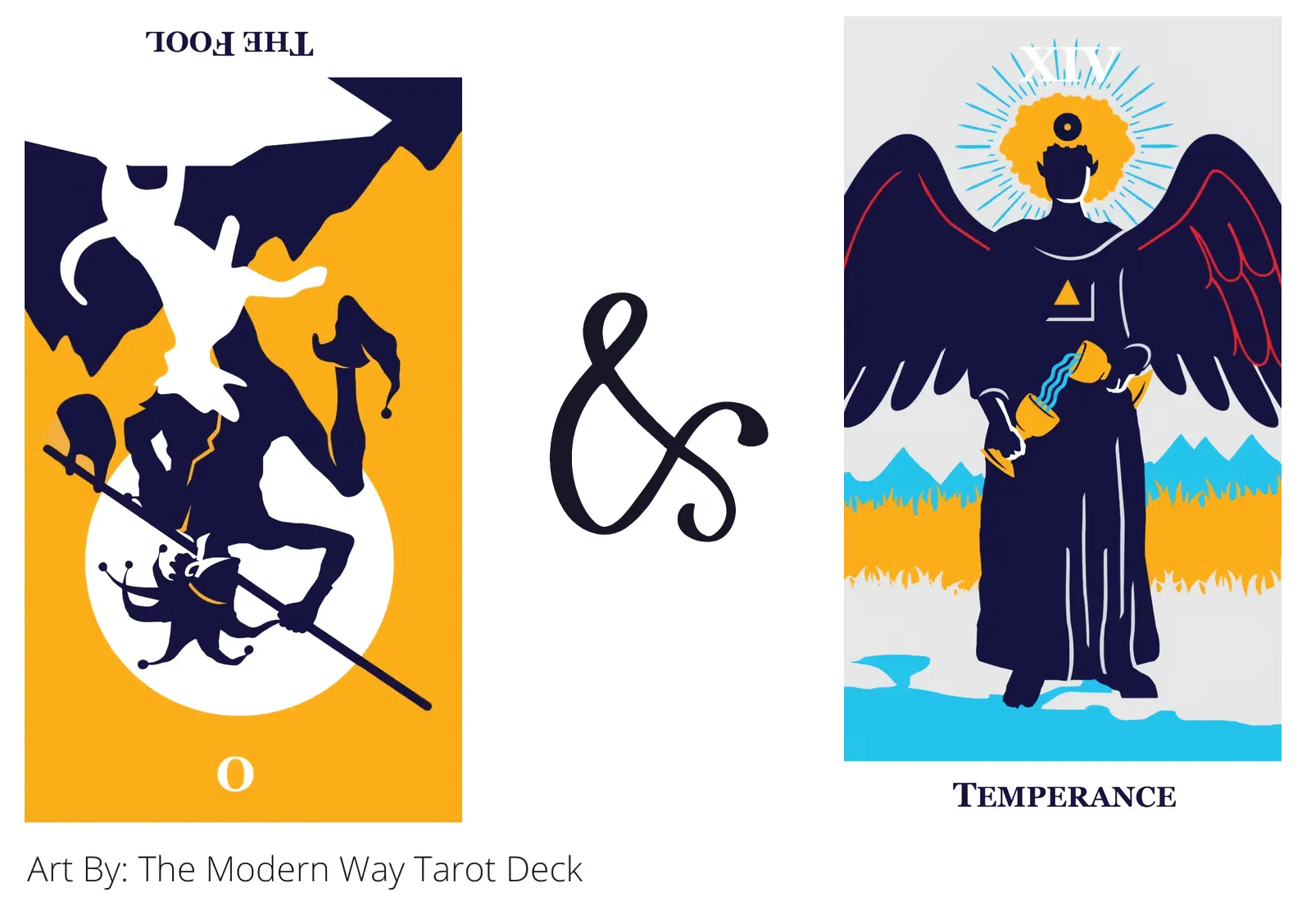 the fool reversed and temperance tarot cards together