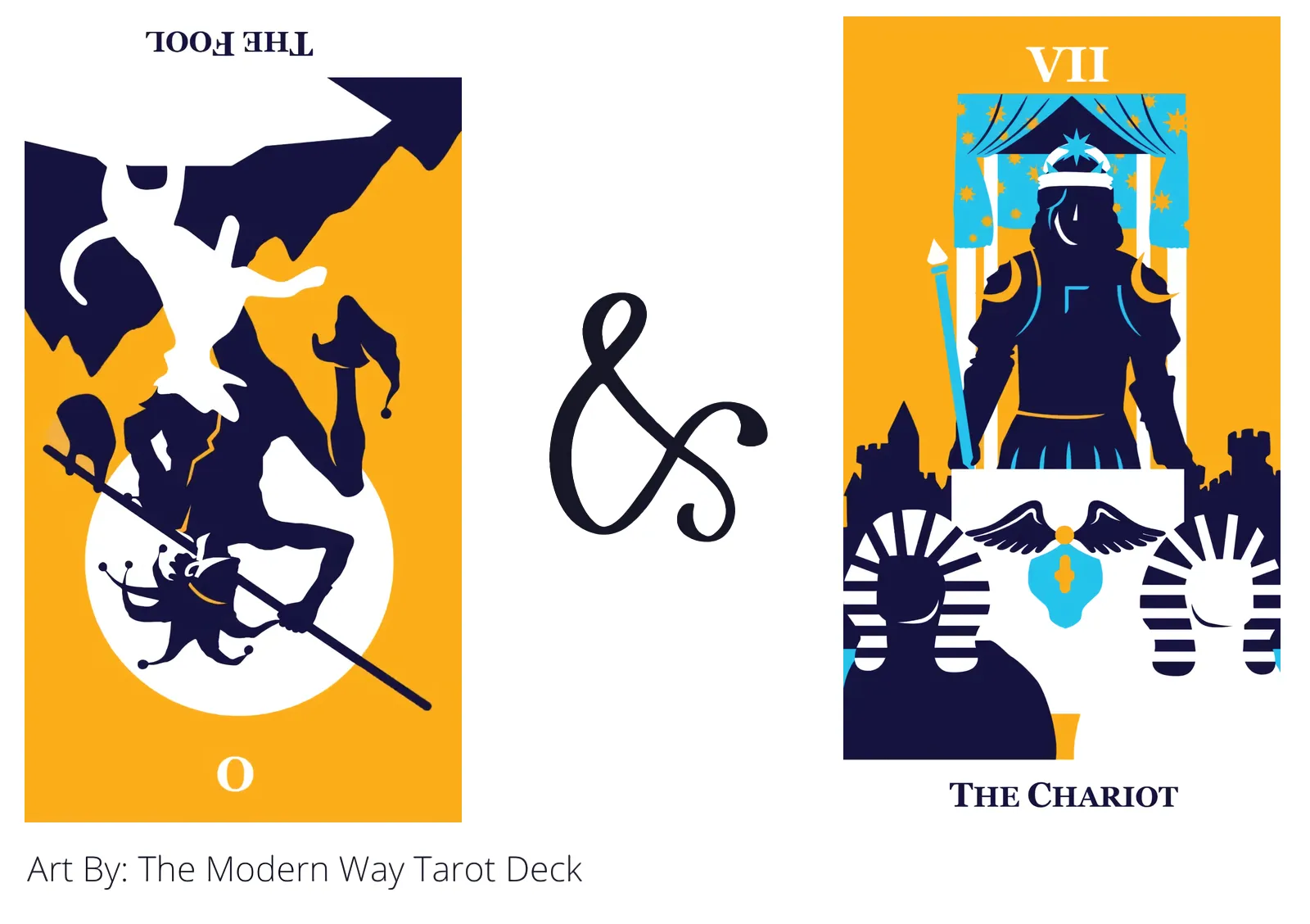the fool reversed and the chariot tarot cards together