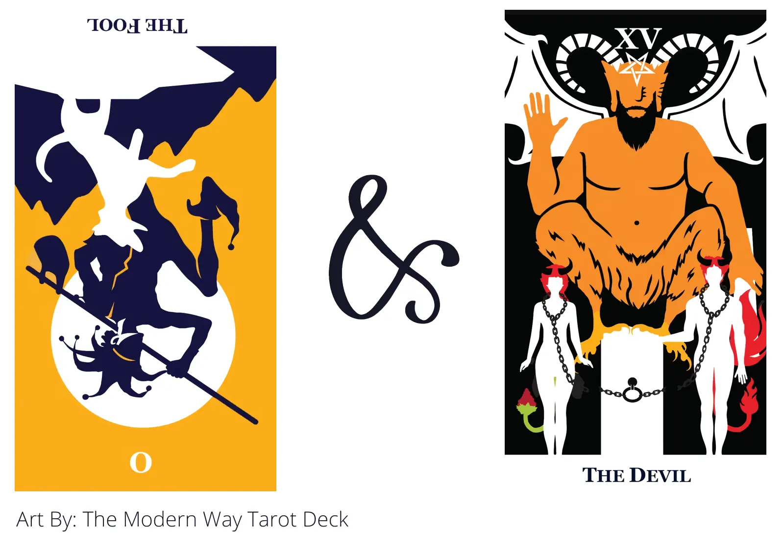 the fool reversed and the devil tarot cards together