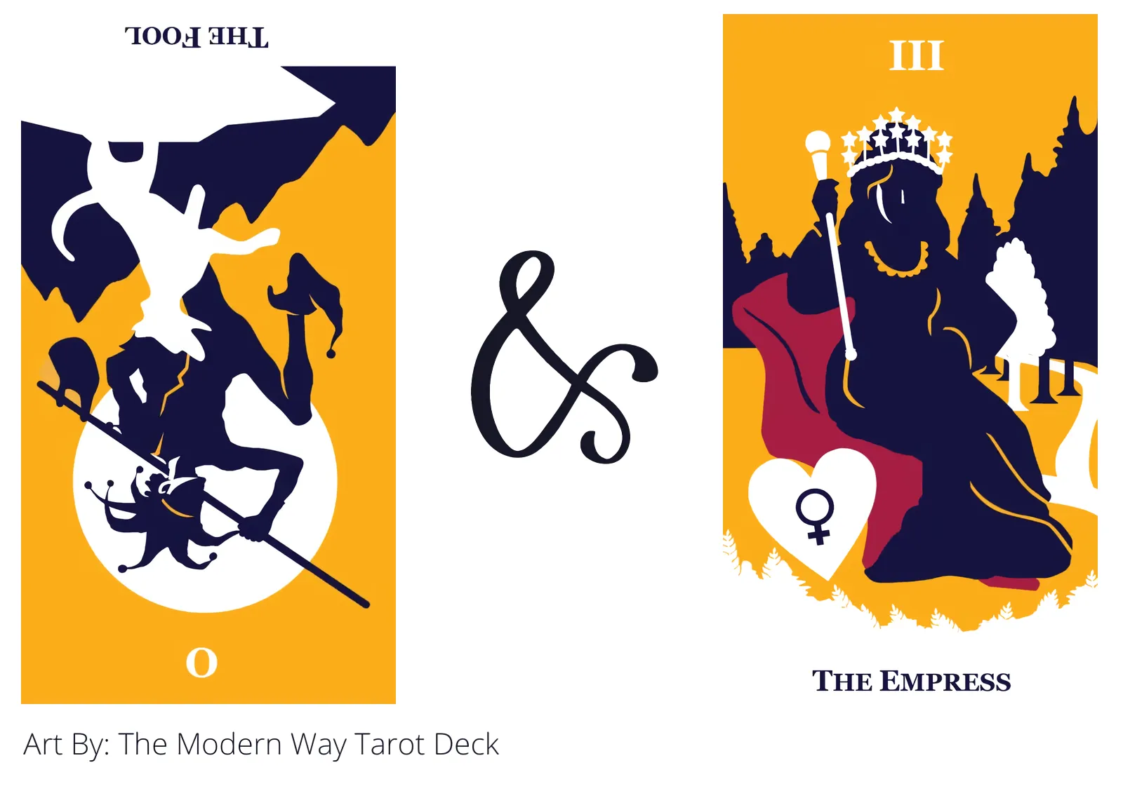 the fool reversed and the empress tarot cards together