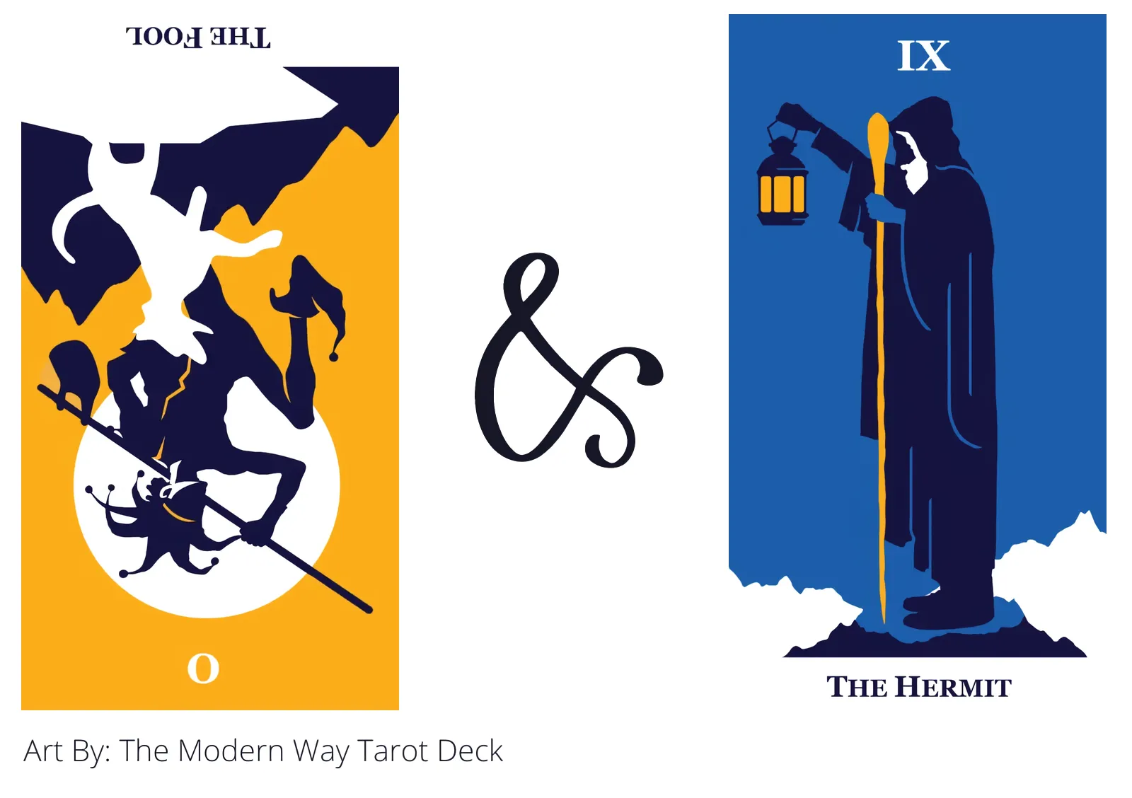 the fool reversed and the hermit tarot cards together