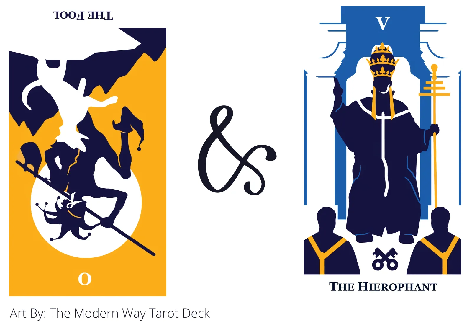 the fool reversed and the hierophant tarot cards together