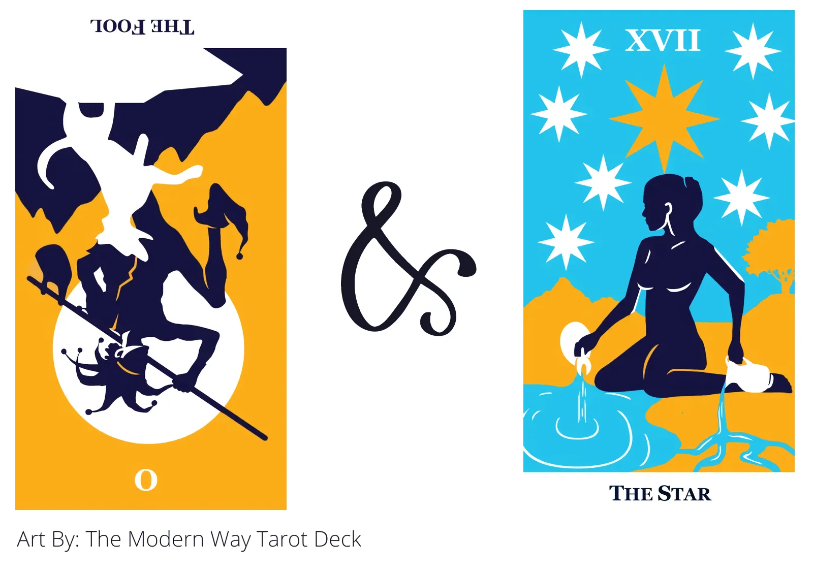 the fool reversed and the star tarot cards together
