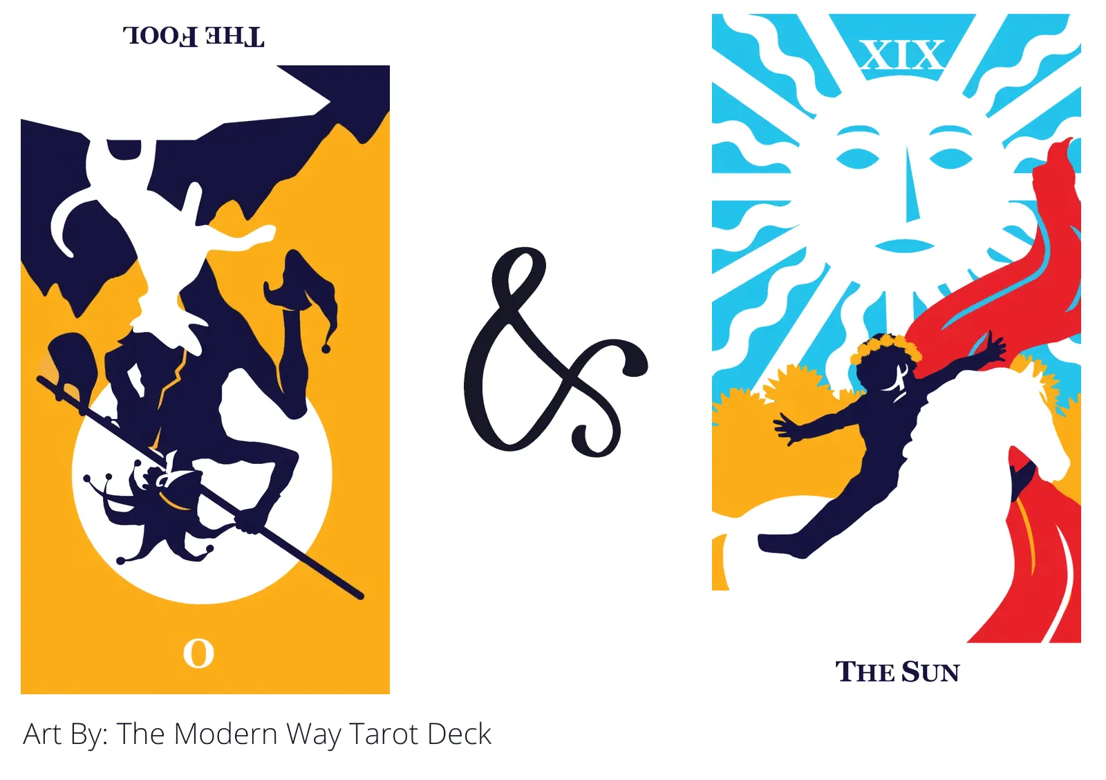 the fool reversed and the sun tarot cards together