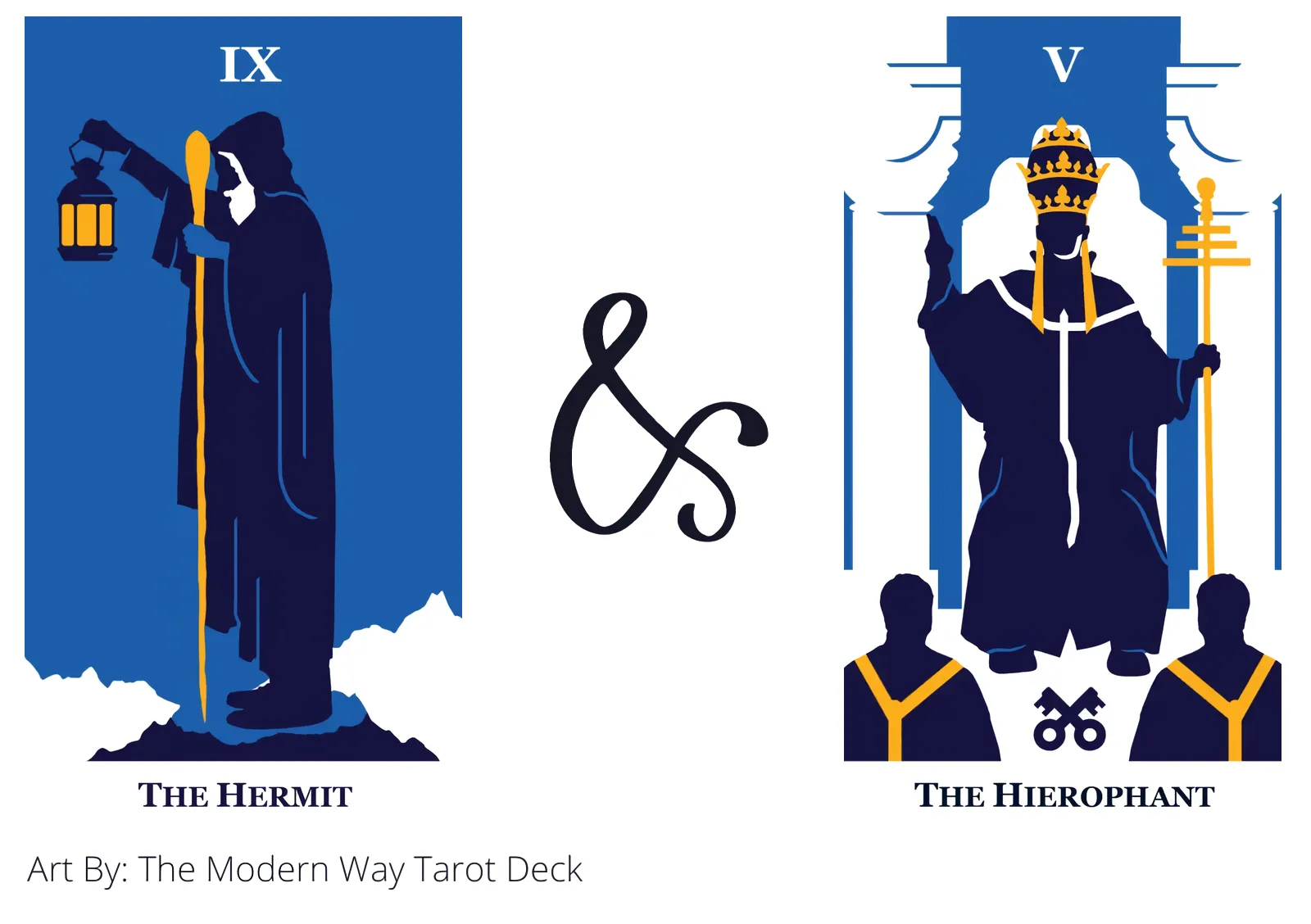 the hermit and the hierophant tarot cards together