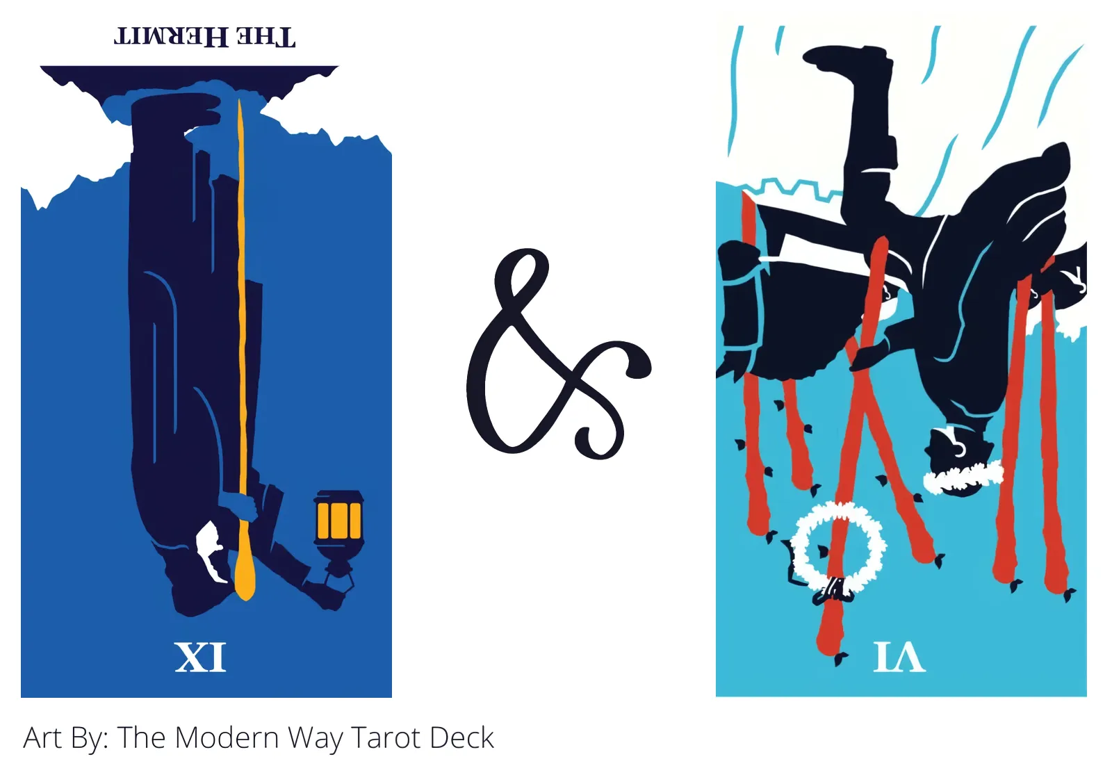 the hermit reversed and six of wands reversed tarot cards together