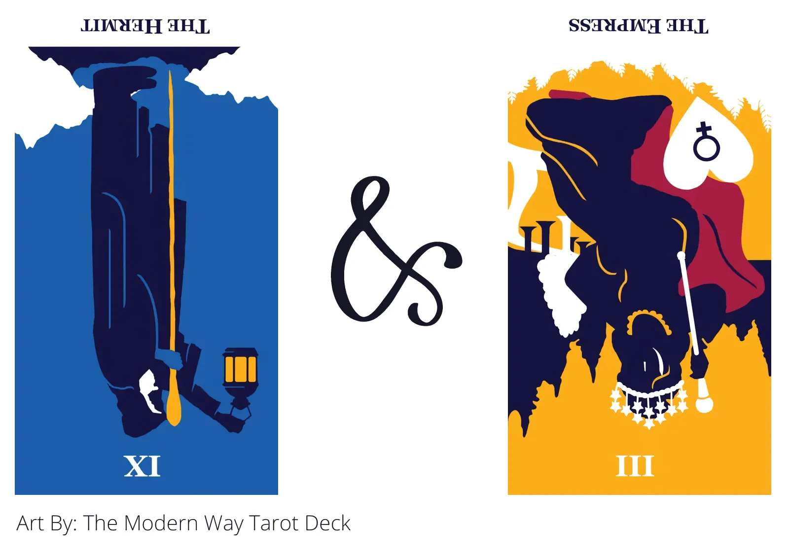 the hermit reversed and the empress reversed tarot cards together