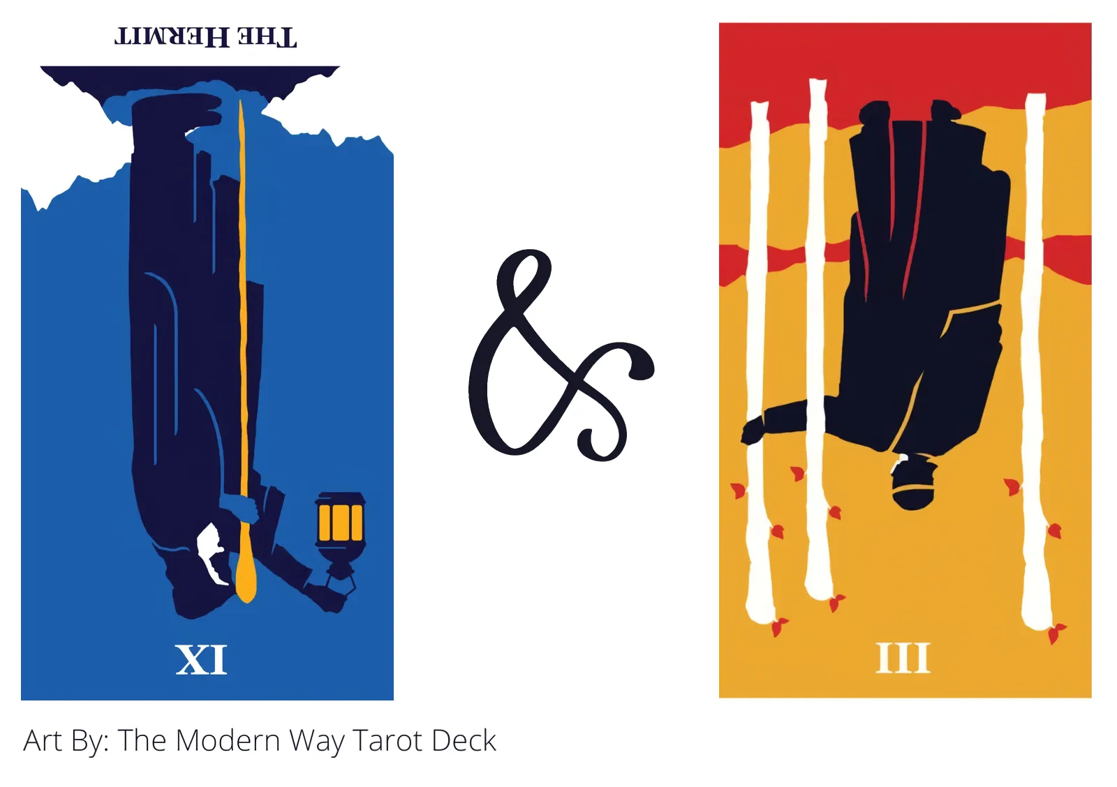 the hermit reversed and three of wands reversed tarot cards together