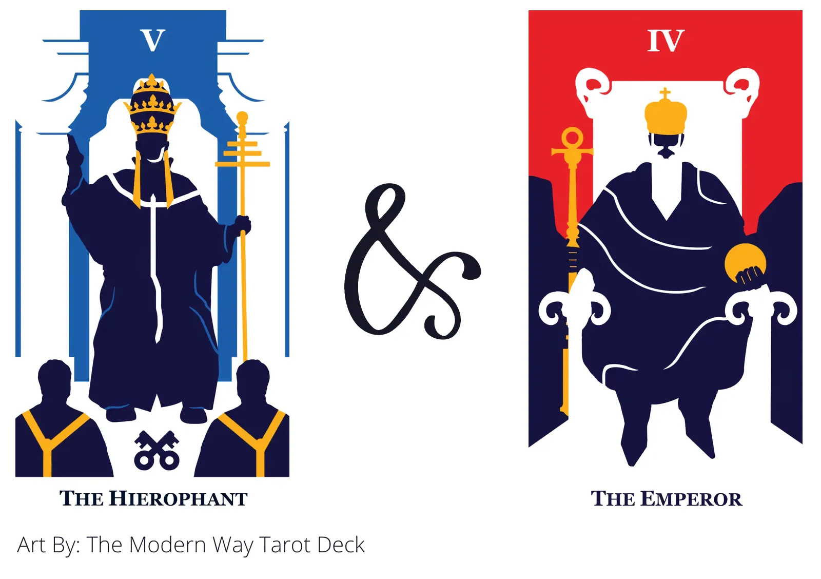 the hierophant and the emperor tarot cards together