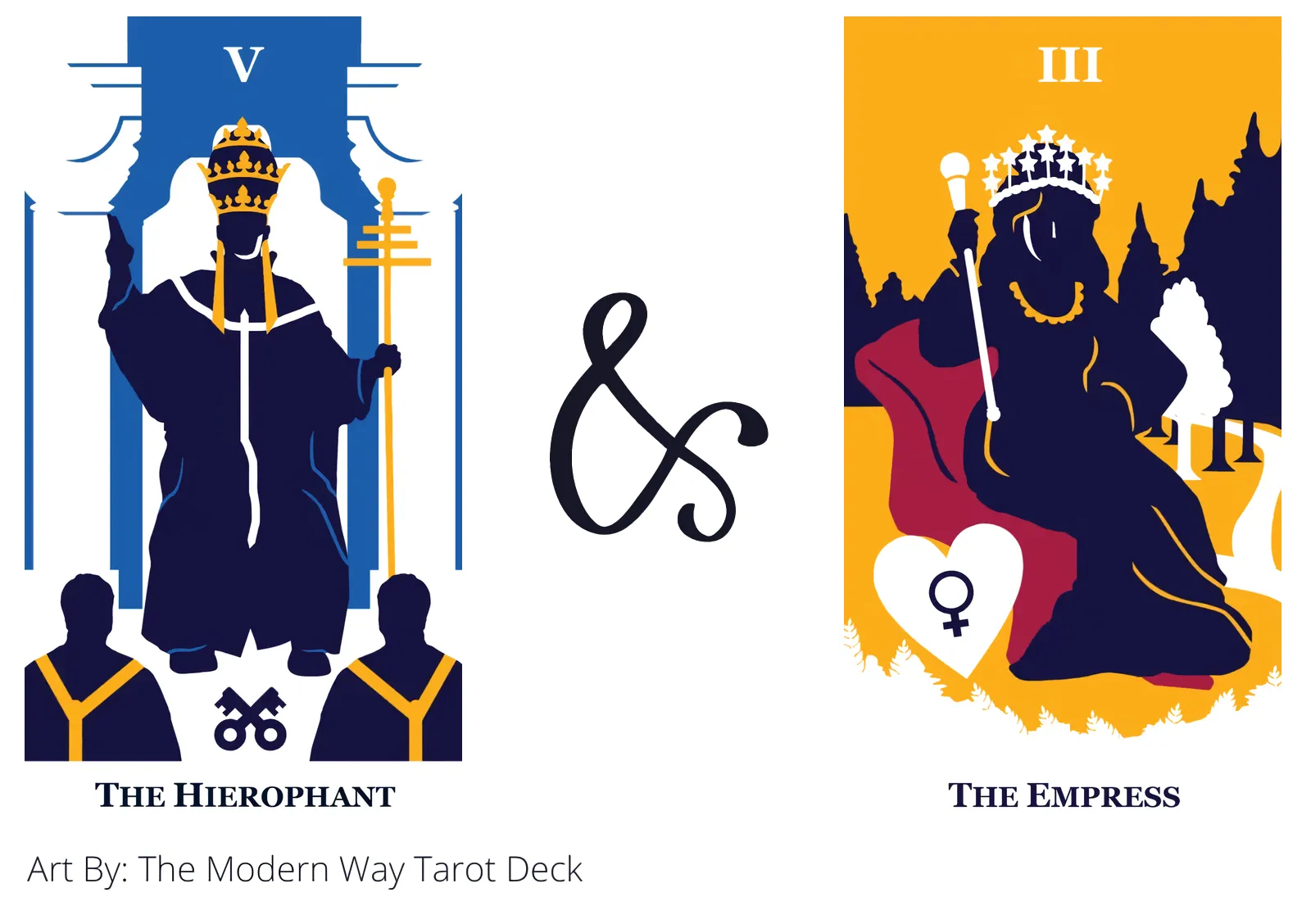 the hierophant and the empress tarot cards together