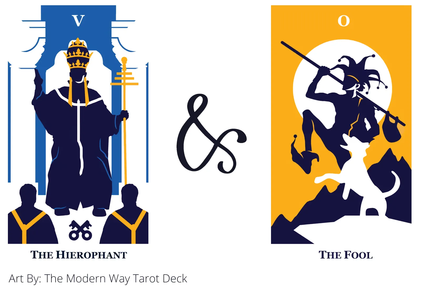 the hierophant and the fool tarot cards together