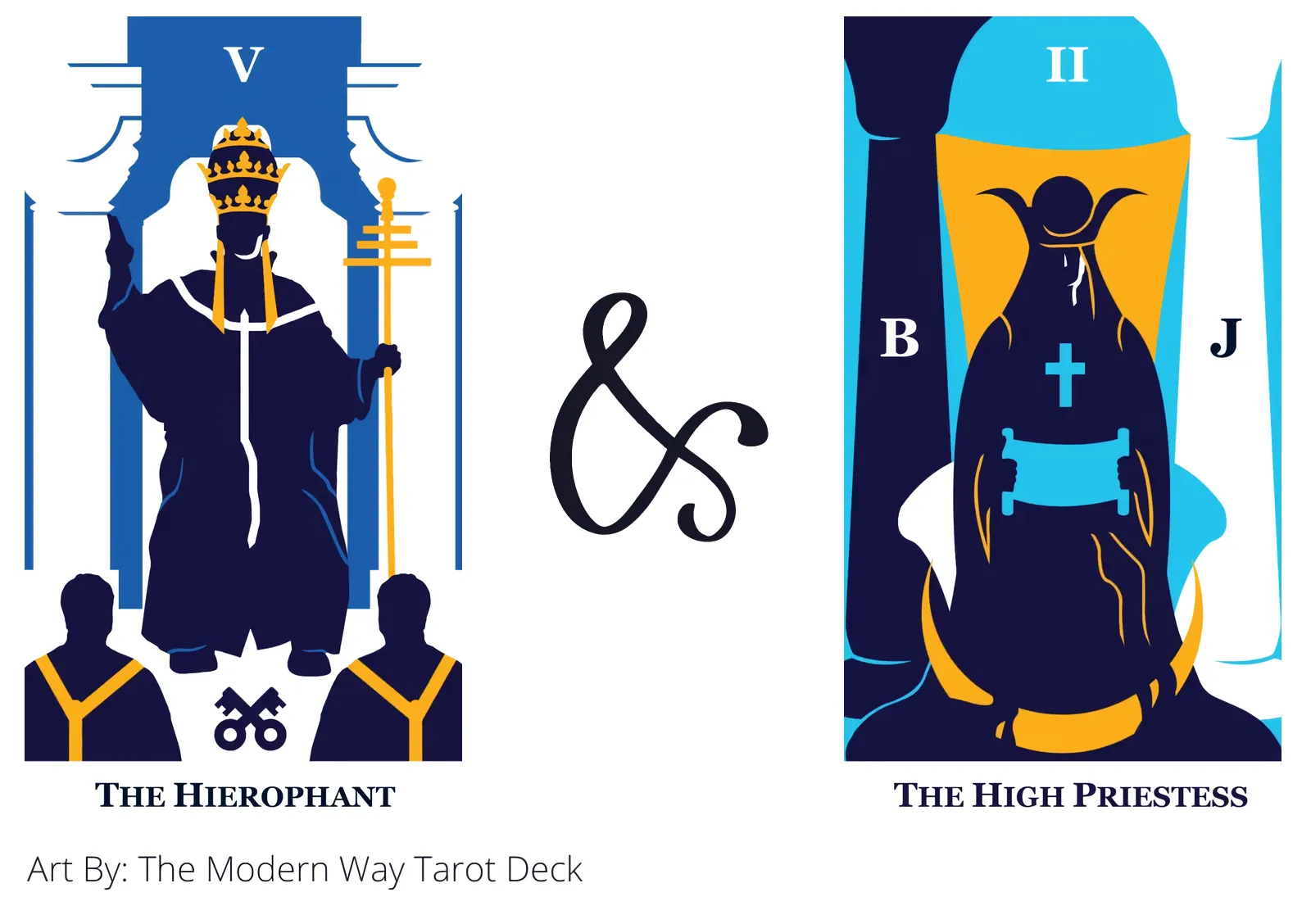 the hierophant and the high priestess tarot cards together