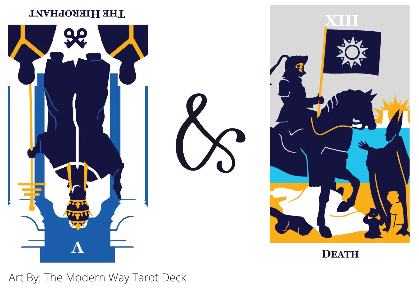 the hierophant reversed and death tarot cards together