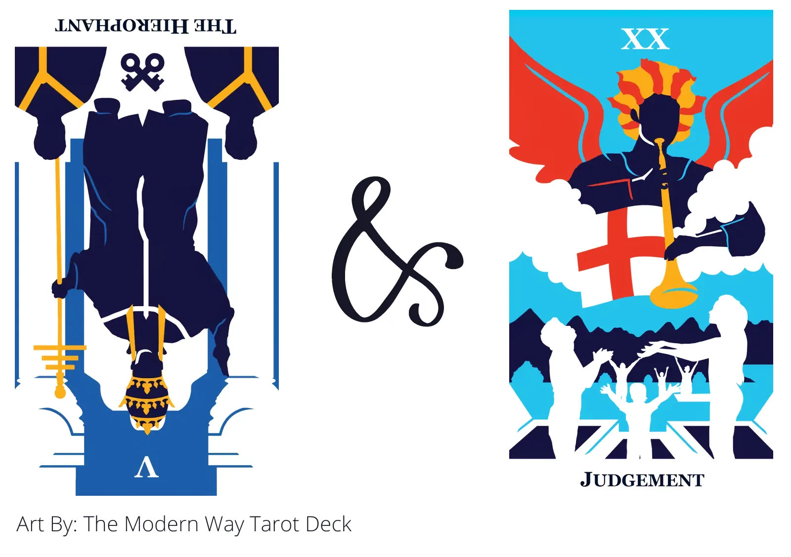 the hierophant reversed and judgement tarot cards together