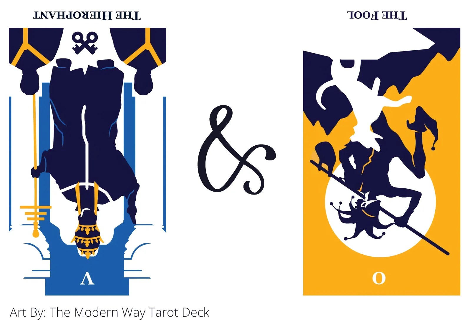 the hierophant reversed and the fool reversed tarot cards together